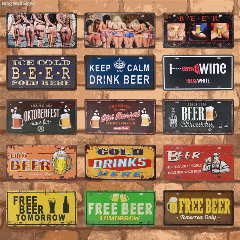 Beer Group Plate Metal Plate Car Number Tin Sign Bar Pub Cafe Home Decor Metal Signs Garage Painting Plaque Man Cave 15X30CM C16
Beer Group Plate Metal Plate Car Number Tin Sign Bar Pub Cafe Home Decor Metal Signs Garage Painting Plaque Man Cave 15X30CM C16