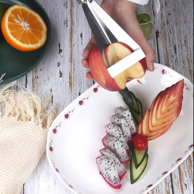 Stainless Steel Apple Pushing Knife Triangular Fruit Carving Knife Vegetable Fruit Peeler Slicer Chef Platter Mould Cooking Tool
Stainless Steel Apple Pushing Knife Triangular Fruit Carving Knife Vegetable Fruit Peeler Slicer Chef Platter Mould Cooking Tool