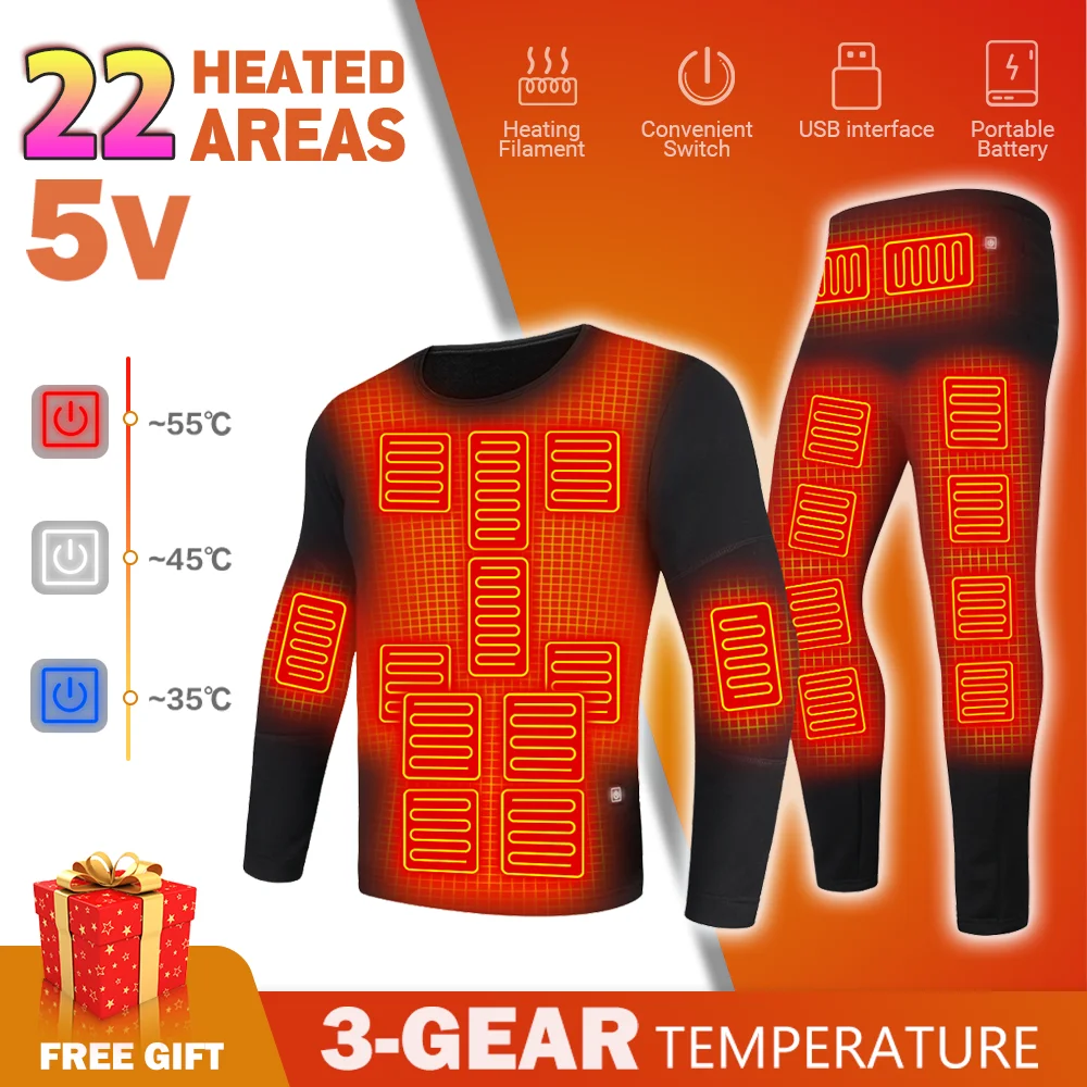 Winter Heated Underwear Motorcycle Jacket USB Electric Heating Underwear Heating Clothing Men Women Fleece Thermal Long Johns
Winter Heated Underwear Motorcycle Jacket USB Electric Heating Underwear Heating Clothing Men Women Fleece Thermal Long Johns