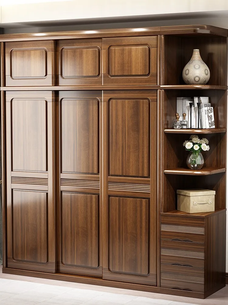 Walnut wardrobe household bedroom sliding door solid wood wardrobe simple modern small family cabinet storage large wardrobe
Walnut wardrobe household bedroom sliding door solid wood wardrobe simple modern small family cabinet storage large wardrobe