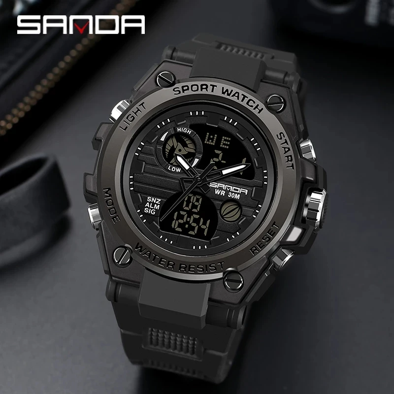 SANDA 2023 Sports Military Men's Watches Waterproof Dual Display Quartz Watch Men Wristwatch For Male Clock Relogios Masculino
SANDA 2023 Sports Military Men's Watches Waterproof Dual Display Quartz Watch Men Wristwatch For Male Clock Relogios Masculino