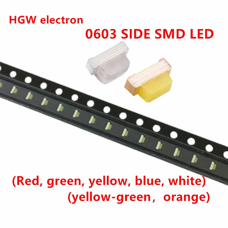 100pcs Side side emitting 0603 red yellow blue and white orange, green green highlight patch 0602 side emitting led lamp bead
100pcs Side side emitting 0603 red yellow blue and white orange, green green highlight patch 0602 side emitting led lamp bead