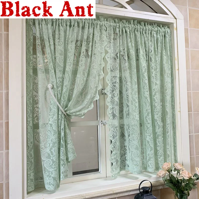 Rural Romantic Mint Green Short Curtain Lace Pearls Embroidered Sheer Tulle Curtain For Kitchen Cabinet Door Decorate Darpe
Rural Romantic Mint Green Short Curtain Lace Pearls Embroidered Sheer Tulle Curtain For Kitchen Cabinet Door Decorate Darpe