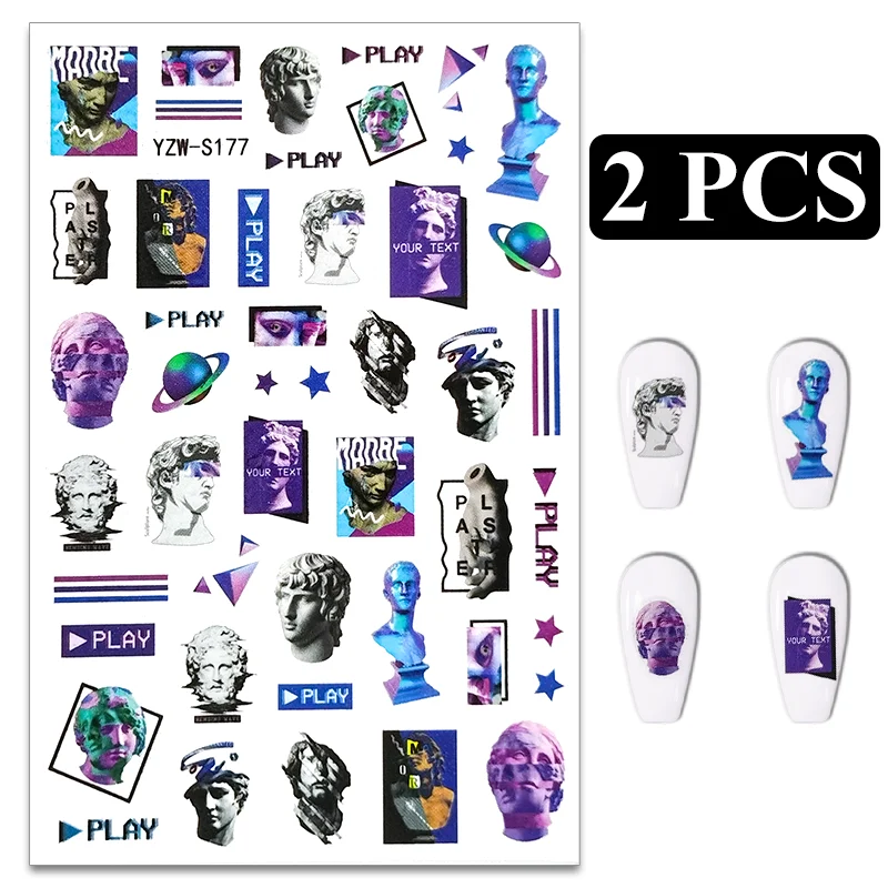 2PCS Colorful Plaster Nail Sticker Abstract Art Decal For DIY Stickers For Nail Manicure Nail Art Salon Designer
2PCS Colorful Plaster Nail Sticker Abstract Art Decal For DIY Stickers For Nail Manicure Nail Art Salon Designer