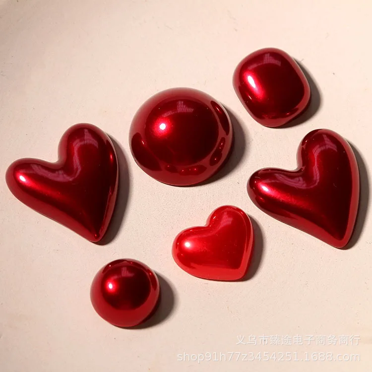 5 шт., искусственный жемчуг, в форме сердца 
5 шт., искусственный жемчуг, в форме сердца