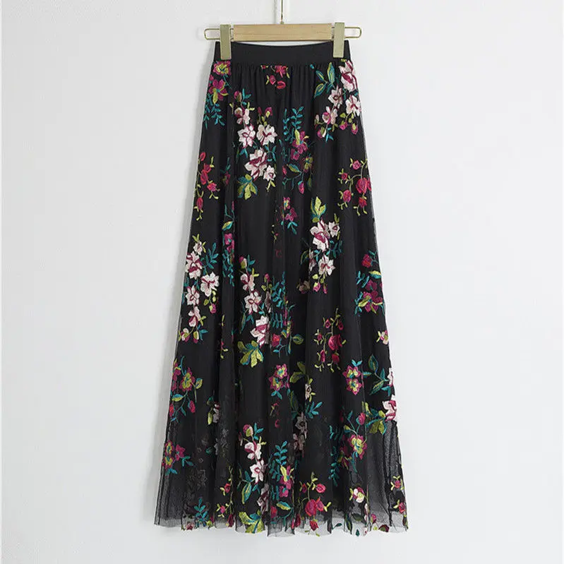 Embroidery Gauze Floral Skirt New 2022 Women's Summer Skirt Vintage Woman Clothes Oversize Maxi Skirt High-Waist Faldas Largas
Embroidery Gauze Floral Skirt New 2022 Women's Summer Skirt Vintage Woman Clothes Oversize Maxi Skirt High-Waist Faldas Largas