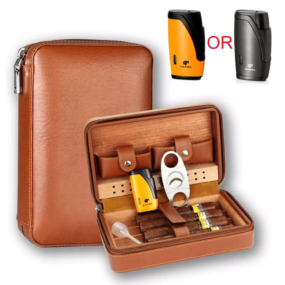 COHIBA Humidor Cigar Box Travel Cigar Case Leather Cedar Wood Cigar Humidor Box W/ Humidifier Cutter Puro Set Accessories
COHIBA Humidor Cigar Box Travel Cigar Case Leather Cedar Wood Cigar Humidor Box W/ Humidifier Cutter Puro Set Accessories