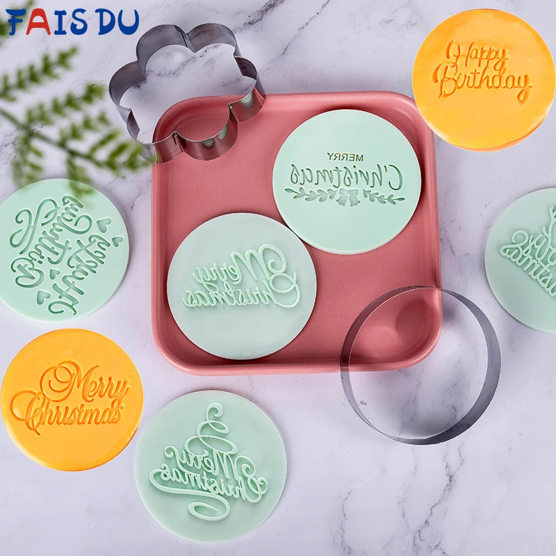 FAIS DU 1,3-8pc Fondant Acrylic Cookie Embosser Mold Happy Birthday Christmas Pattern Biscuit Print Stamper Cake Decorating Tool
FAIS DU 1,3-8pc Fondant Acrylic Cookie Embosser Mold Happy Birthday Christmas Pattern Biscuit Print Stamper Cake Decorating Tool