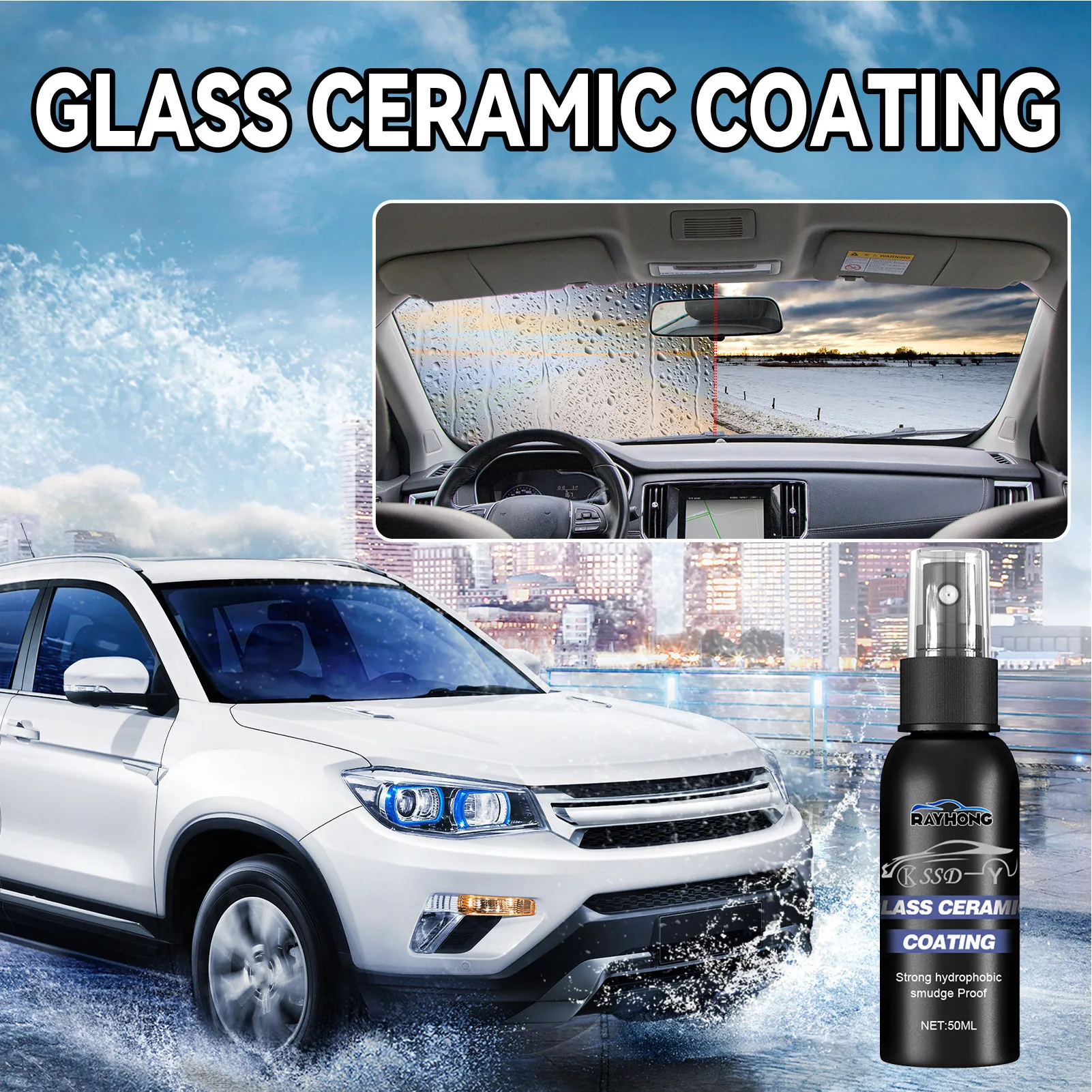 30ml/50ml Auto Windshield Anti-Rain Agent Liquid Car Glass Film Coating Spray Car Windows Waterproof Rainproof Care Cleaner
30ml/50ml Auto Windshield Anti-Rain Agent Liquid Car Glass Film Coating Spray Car Windows Waterproof Rainproof Care Cleaner