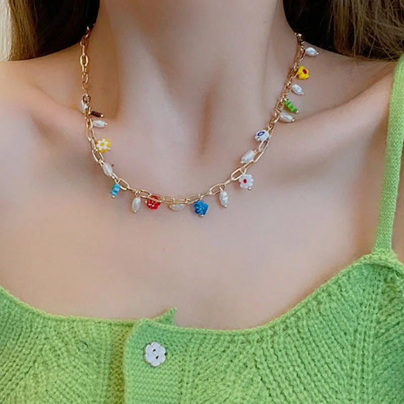Colored Glass Beaded Necklace for Women Trendy Hip-hop Fashion Hot Girl Collarbone Chain Trendy Cool
Colored Glass Beaded Necklace for Women Trendy Hip-hop Fashion Hot Girl Collarbone Chain Trendy Cool