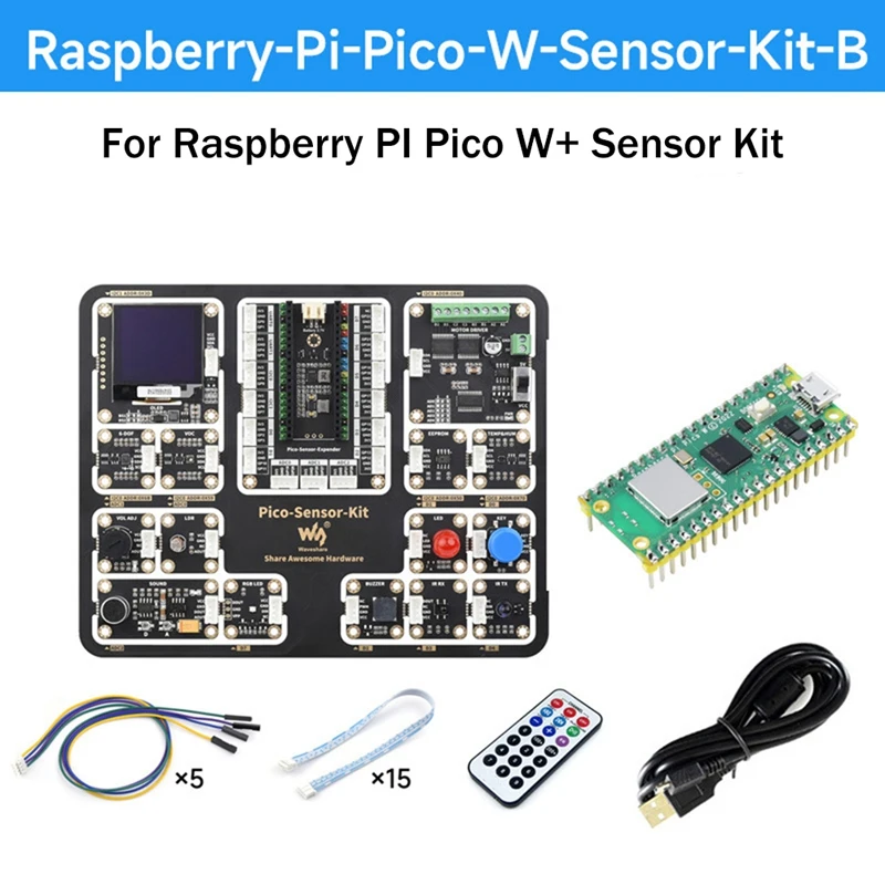 Waveshare For Raspberry Pi Pico W Expansion Board +Sensor Modules Kit For Raspberry Pi Pico Series Motherboards Replacement Kits
Waveshare For Raspberry Pi Pico W Expansion Board +Sensor Modules Kit For Raspberry Pi Pico Series Motherboards Replacement Kits