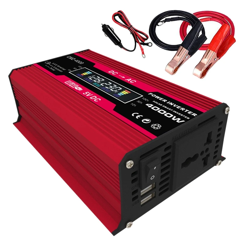 4000W Modified Sine Wave DC 12V To AC 110V Voltage Transformer Power Converter Inverter 2 USB With LED Display
4000W Modified Sine Wave DC 12V To AC 110V Voltage Transformer Power Converter Inverter 2 USB With LED Display