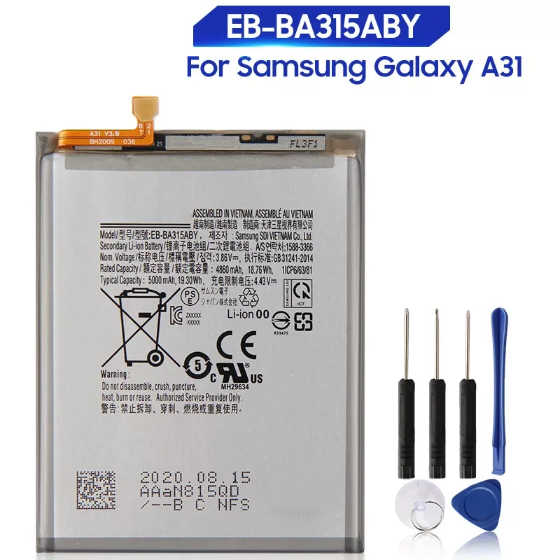 2023New Replacement Battery EB-BA315ABY For Samsung Galaxy A31 2020 Version A32 Active Rechargeable Phone Battery 4000mAh
2023New Replacement Battery EB-BA315ABY For Samsung Galaxy A31 2020 Version A32 Active Rechargeable Phone Battery 4000mAh
