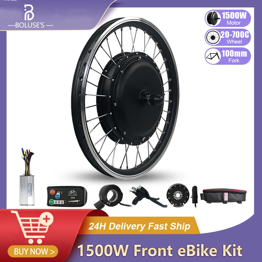 48V1500W eBike Conversion Kit Front Hub Motor Wheel Electric Bike Conversion Kit Brushless Gearless Front Fork 100mm
48V1500W eBike Conversion Kit Front Hub Motor Wheel Electric Bike Conversion Kit Brushless Gearless Front Fork 100mm