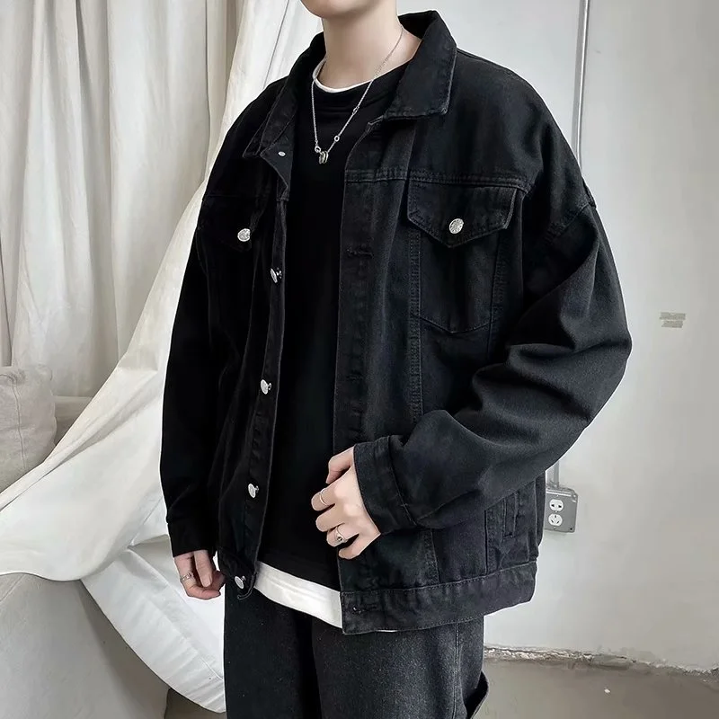 Black Denim Short Jacket Men Turn Down Collar Bomber Jacket Jeans Coats Casual Pockets Overalls Streetwear Man Clothing Outwear
Black Denim Short Jacket Men Turn Down Collar Bomber Jacket Jeans Coats Casual Pockets Overalls Streetwear Man Clothing Outwear