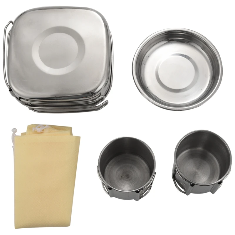 Backpacking Camping Cookware Pot Set Outdoor Mess Kit Stainless Steel Camping Cook Set For Hiking Backpacking Trekking Picnic
Backpacking Camping Cookware Pot Set Outdoor Mess Kit Stainless Steel Camping Cook Set For Hiking Backpacking Trekking Picnic