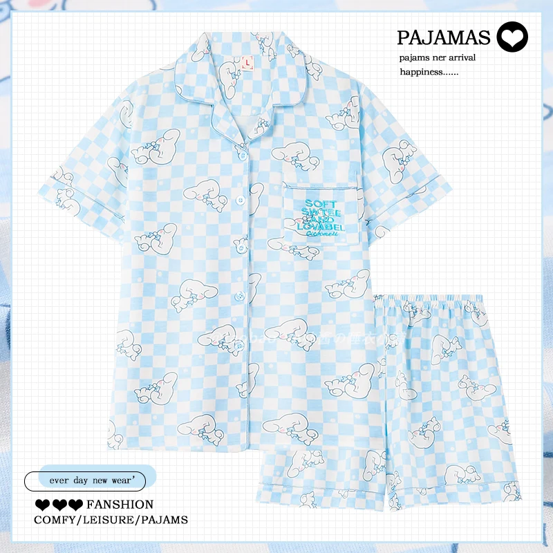 Sanrio New Cinnamoroll Kuromi Pajamas Female Summer Girl Heart Cute Cartoon Cotton Short-Sleeved Two-Piece Home Clothes Kid Gift
Sanrio New Cinnamoroll Kuromi Pajamas Female Summer Girl Heart Cute Cartoon Cotton Short-Sleeved Two-Piece Home Clothes Kid Gift