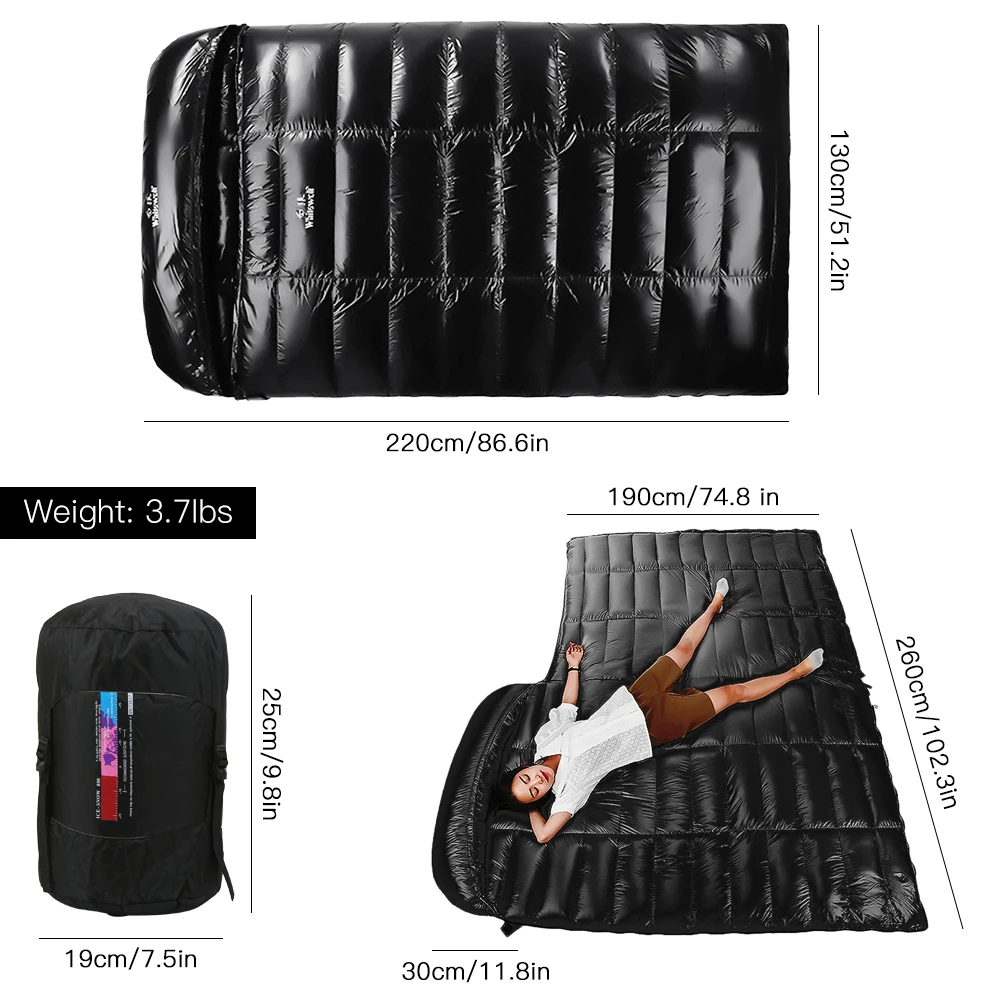 95% White Goose Down Double Sleeping Bag Winter Sleeping Bag Camping Sleeping Pack for Backpacking Camping Hiking Traveling
95% White Goose Down Double Sleeping Bag Winter Sleeping Bag Camping Sleeping Pack for Backpacking Camping Hiking Traveling