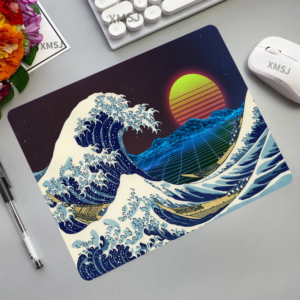 Коврик для мыши Sea Wave Sunrise в японском стиле, офисный нескользящий Защитный Настольный коврик для ноутбука, аксессуары для мыши 
Коврик для мыши Sea Wave Sunrise в японском стиле, офисный нескользящий Защитный Настольный коврик для ноутбука, аксессуары для мыши