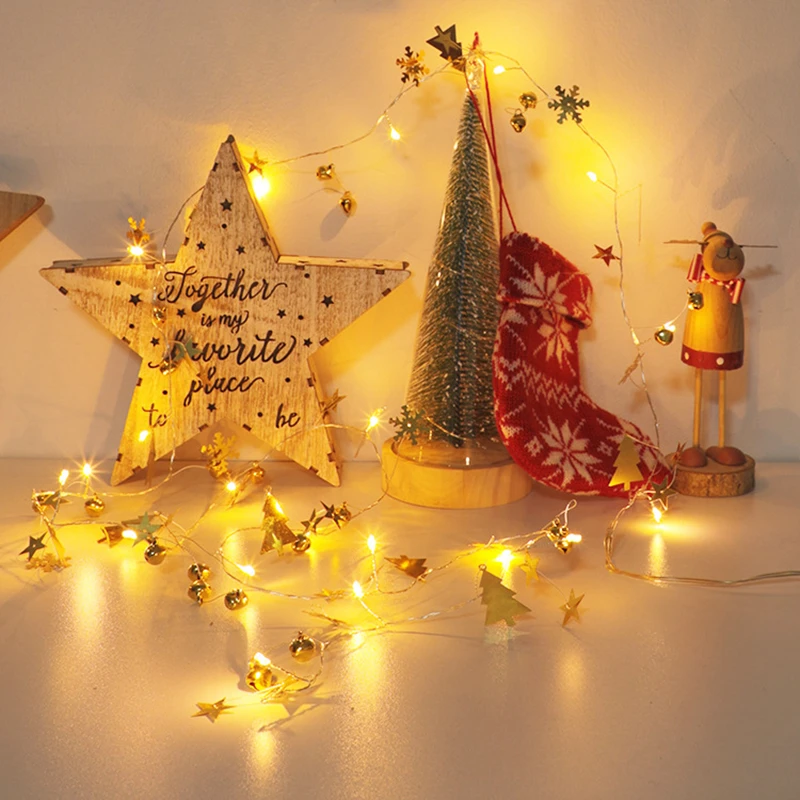 String Lights LED Christmas Bell Copper Wire Light Indoor Room Window Decoration Lights Christmas Tree Decoration Lights 1pc
String Lights LED Christmas Bell Copper Wire Light Indoor Room Window Decoration Lights Christmas Tree Decoration Lights 1pc