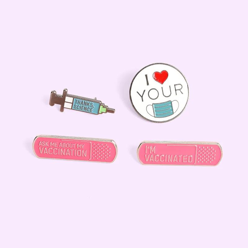 2PCS New creative love masks Syringe brooch I'm vaccinated alloy letter brooch accessories lapel pin enamel pins
2PCS New creative love masks Syringe brooch I'm vaccinated alloy letter brooch accessories lapel pin enamel pins