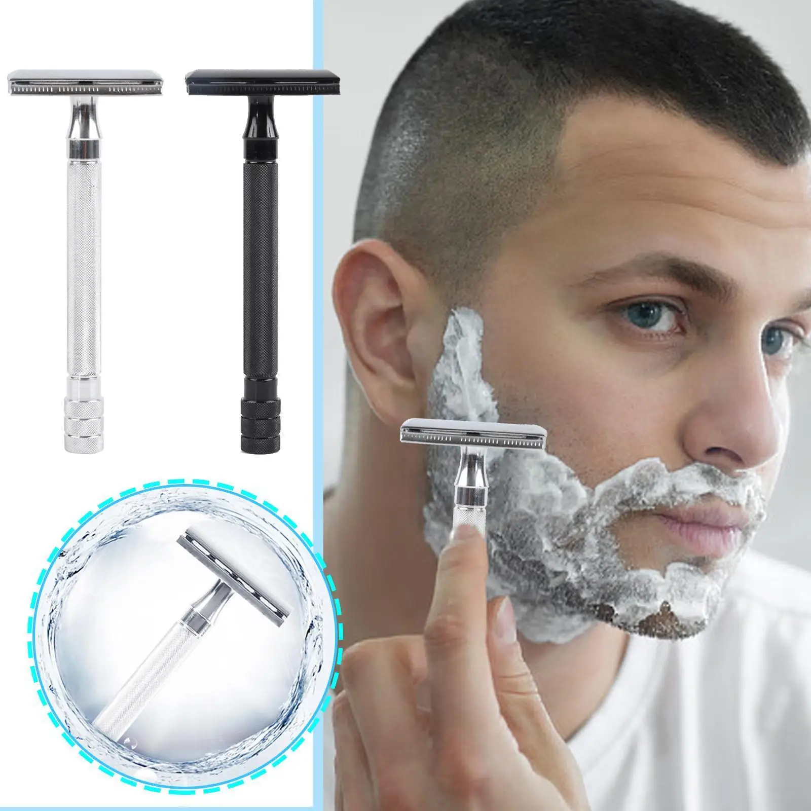 Adjustable Double Edge Classic Mens Shaving Steel Safety Mild Hair Removal Double-sided Blade For Male U5j6
Adjustable Double Edge Classic Mens Shaving Steel Safety Mild Hair Removal Double-sided Blade For Male U5j6