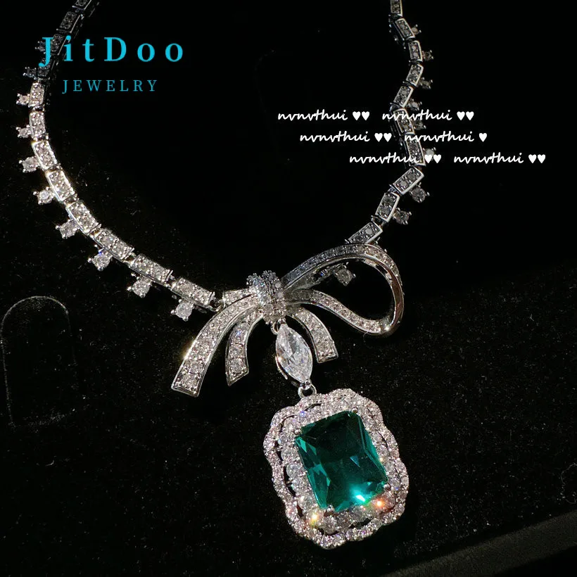 JitDoo Emerald Bowknot Zircon Necklace Earrings Jewelry Set for Women Party Accessories Zircon Crystal Bridal Wedding Gift
JitDoo Emerald Bowknot Zircon Necklace Earrings Jewelry Set for Women Party Accessories Zircon Crystal Bridal Wedding Gift