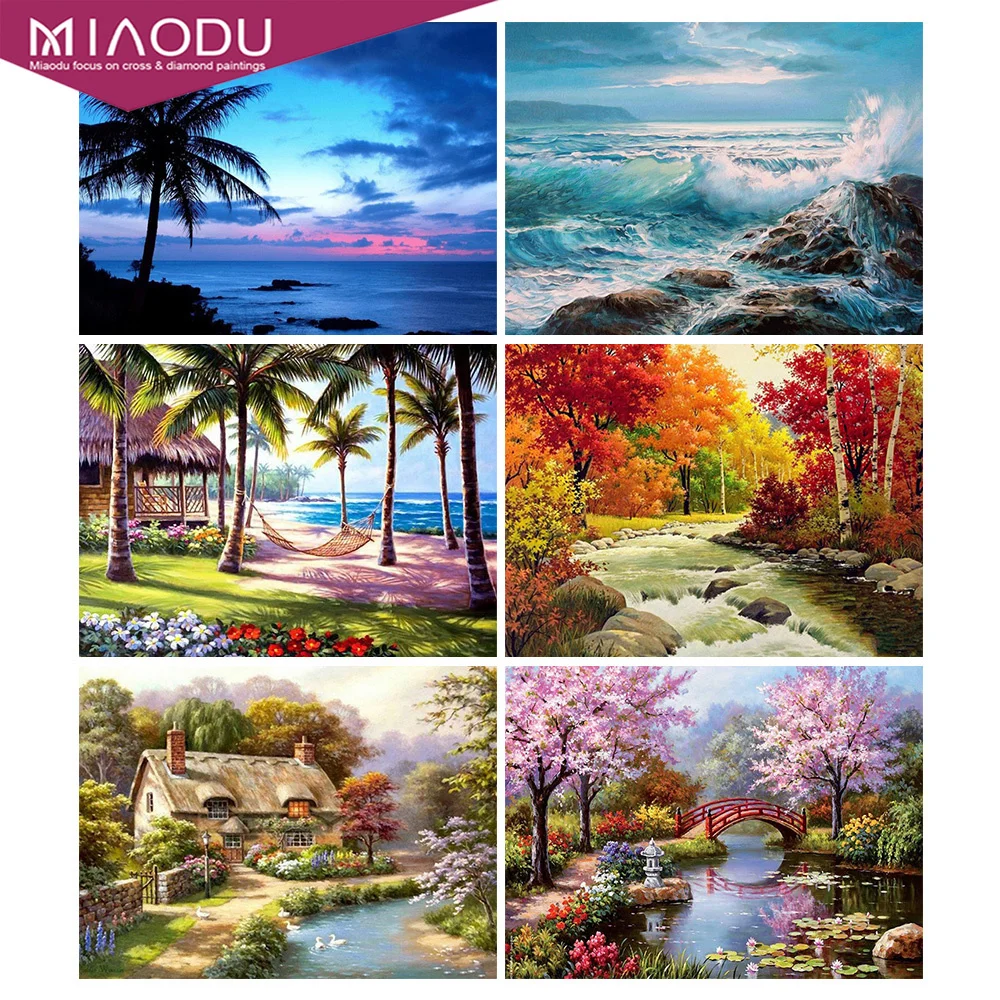 Miaodu 5D DIY Diamond Painting Landscape Diamond Embroidery Cross Ctitch Kits Scenery Beach Mosaic Needlework Decor For Home
Miaodu 5D DIY Diamond Painting Landscape Diamond Embroidery Cross Ctitch Kits Scenery Beach Mosaic Needlework Decor For Home