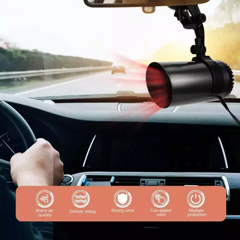 Car Cooling Heating Fan Heater Defroster Mini Anion Air Purifier 12V Car Fan Heater Two‑speed temperature adjustment
Car Cooling Heating Fan Heater Defroster Mini Anion Air Purifier 12V Car Fan Heater Two‑speed temperature adjustment