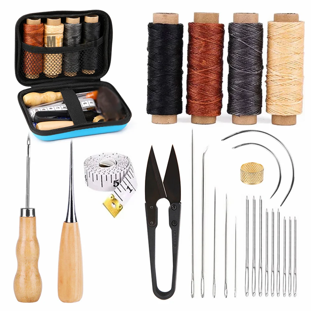 28PCS Leather Sewing Kit With Large-Eye Stitching Needles Waxed Thread Leather Sewing Tools For DIY Leather Craft Hand Tool Set
28PCS Leather Sewing Kit With Large-Eye Stitching Needles Waxed Thread Leather Sewing Tools For DIY Leather Craft Hand Tool Set