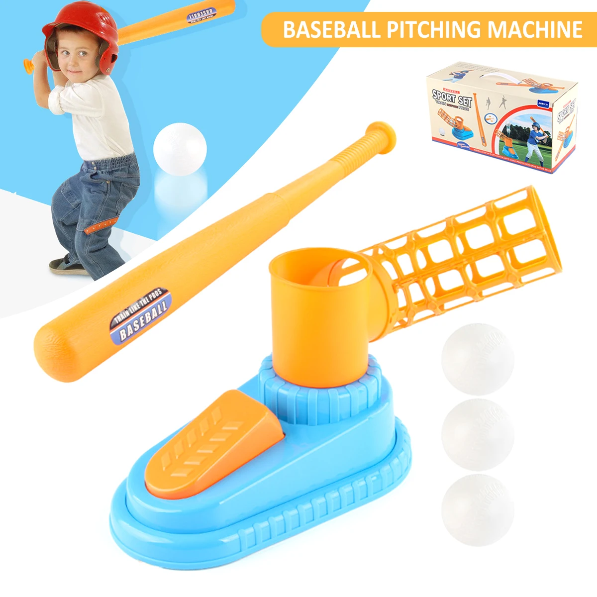 Baseball Launcher Toy with Collapsible Bat and 3 Baseballs Automatic Baseball Training Pitcher Game Baseball Machine for Kids
Baseball Launcher Toy with Collapsible Bat and 3 Baseballs Automatic Baseball Training Pitcher Game Baseball Machine for Kids