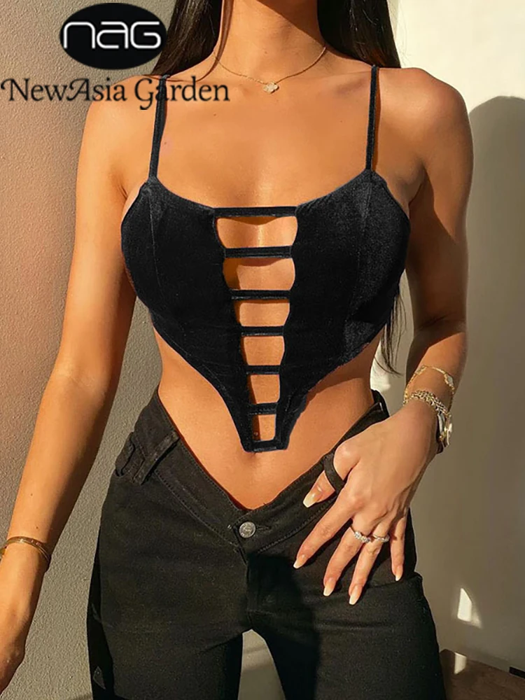 NewAsia Velour Cami Tops Sexy Hollow Out Backless Adjustable Strap Crop Top V Neck Slim Fit Solid Summer Fashion Club Tank Top
NewAsia Velour Cami Tops Sexy Hollow Out Backless Adjustable Strap Crop Top V Neck Slim Fit Solid Summer Fashion Club Tank Top