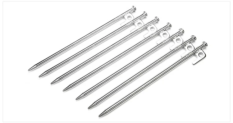 Outdoor Camping Tent Nail Camp Nail Set Sky Curtain Ground Nail Carbon Steel Stainless Steel Material Anti-Fall 6 Pieces 
Outdoor Camping Tent Nail Camp Nail Set Sky Curtain Ground Nail Carbon Steel Stainless Steel Material Anti-Fall 6 Pieces