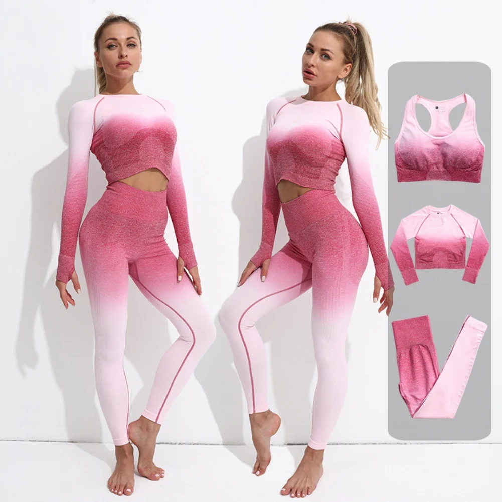Yoga Wear Gradient Sportswear Women Dry Quickly Breathable Exercise Stretch Fitness Workout Wear
Yoga Wear Gradient Sportswear Women Dry Quickly Breathable Exercise Stretch Fitness Workout Wear