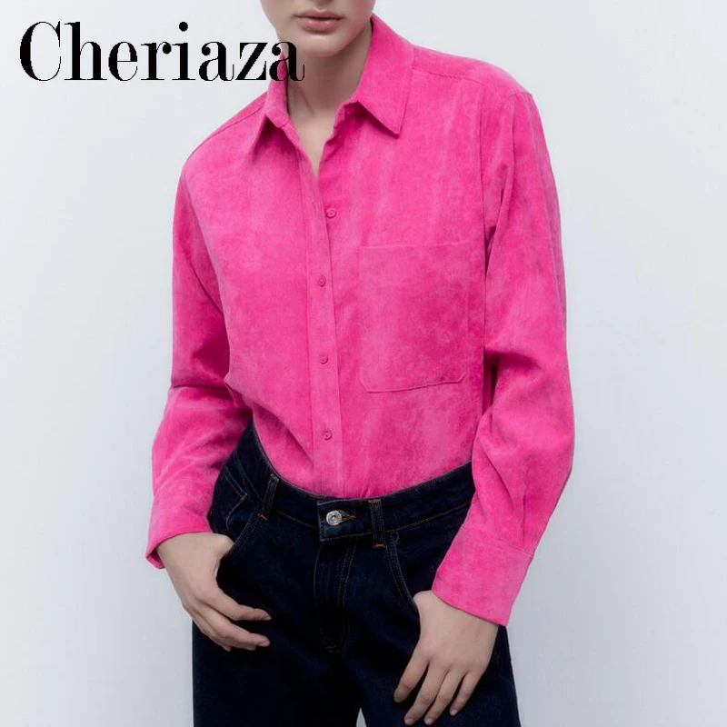 Осенняя Женская Повседневная Вельветовая рубашка Cheriaza темно-фуксия, рубашка с длинными рукавами и карманами, Шикарные Женские однотонные р...
Осенняя Женская Повседневная Вельветовая рубашка Cheriaza темно-фуксия, рубашка с длинными рукавами и карманами, Шикарные Женские однотонные р...