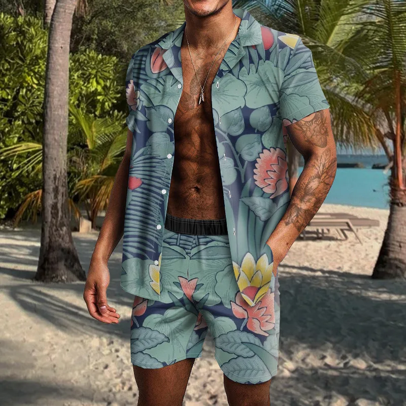 Men's Tracksuit Casual Summer Beach Short Sleeve Shirt and Shorts Suit Vacation Hawaiian two-Piece Set Male Clothing Streetwear
Men's Tracksuit Casual Summer Beach Short Sleeve Shirt and Shorts Suit Vacation Hawaiian two-Piece Set Male Clothing Streetwear