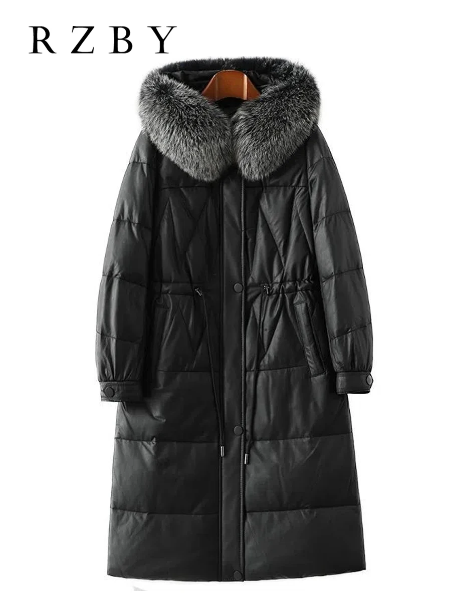 Women Natural Sheepskin Leather Coat Fox Fur Collar Chaquetas De Cuero Para Long Veste Cuir Femme Winter Down Jacket RZBY2237
Women Natural Sheepskin Leather Coat Fox Fur Collar Chaquetas De Cuero Para Long Veste Cuir Femme Winter Down Jacket RZBY2237