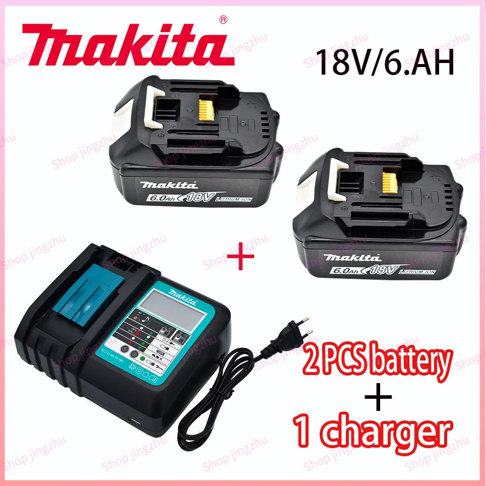 

Makita-100 % Оригинальная Аккумуляторная батарея для электроинструмента, сменная фотобатарея, литий-ионная, 6,0 Ач, 18 в, LXT, BL1860B, BL1860BL1850
