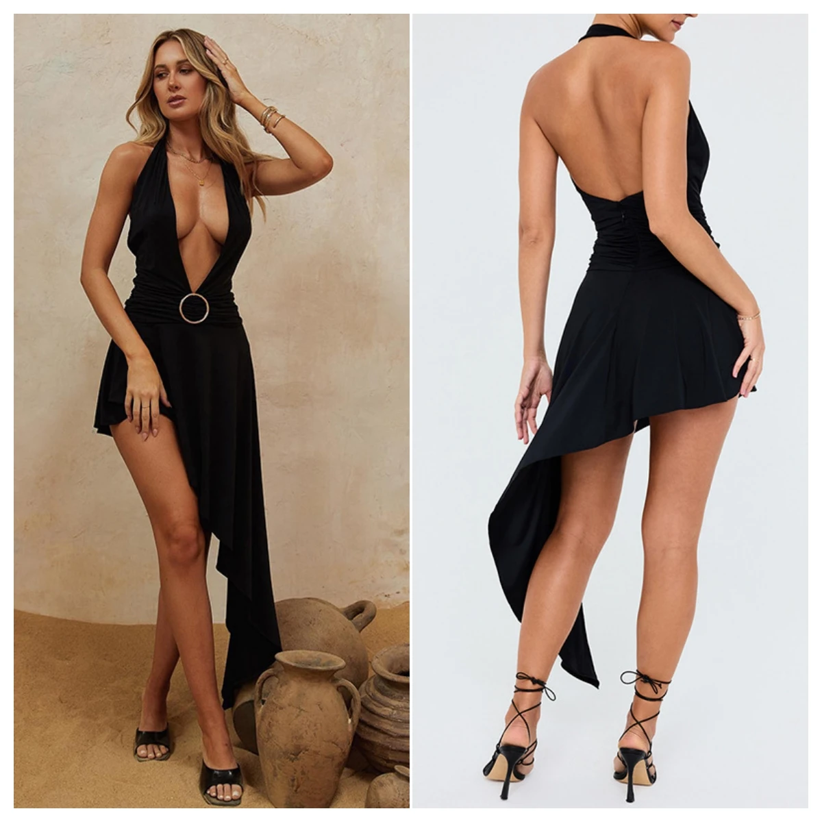 2023 Summer Women New Sexy Deep V-Neck Temperament Dress Lady Fashion Splicing Neck Hanging Backless Asymmetry Fishtail Dress
2023 Summer Women New Sexy Deep V-Neck Temperament Dress Lady Fashion Splicing Neck Hanging Backless Asymmetry Fishtail Dress