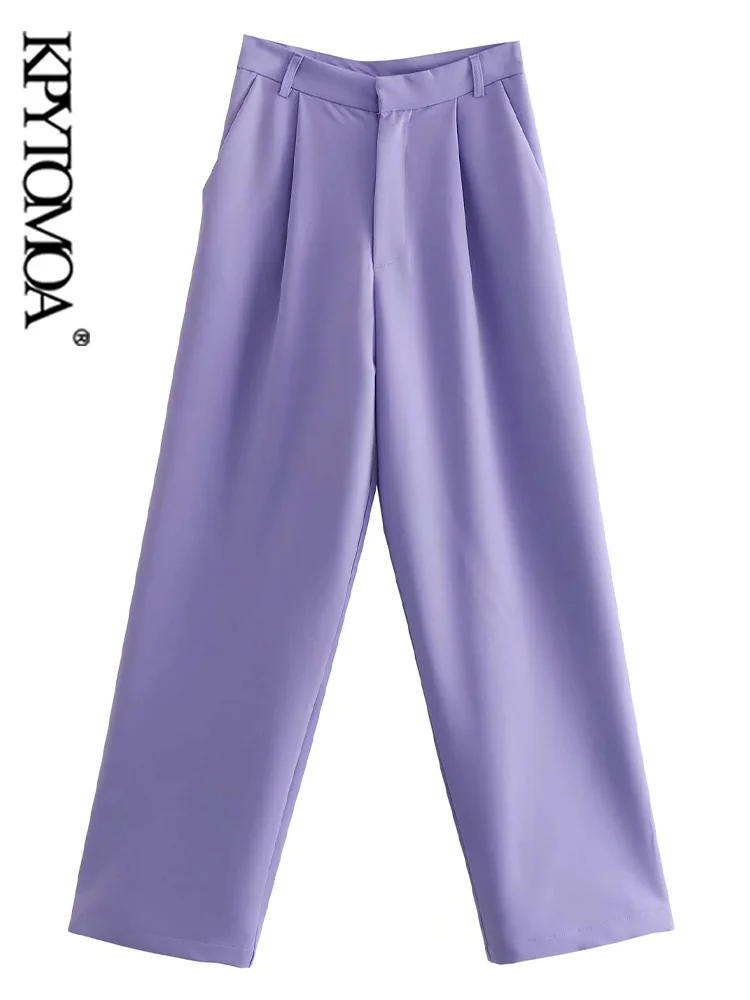 KPYTOMOA Women Fashion Side Pockets Straight Pants Vintage High Waist Zipper Fly Female Trousers Mujer
KPYTOMOA Women Fashion Side Pockets Straight Pants Vintage High Waist Zipper Fly Female Trousers Mujer