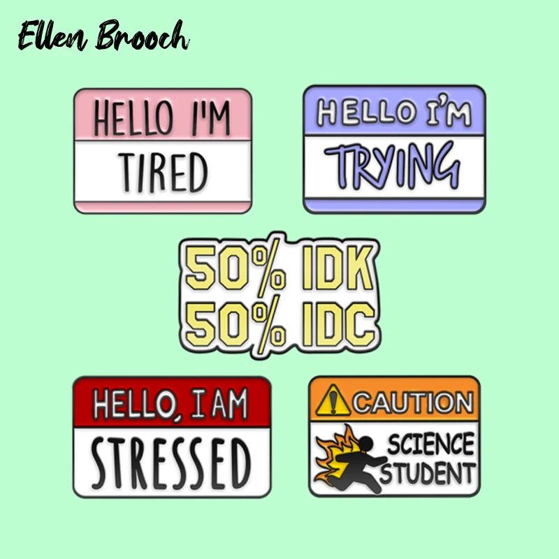 Rectangle Slogan Enamel Pins 50% IDK 50% IDC Stressed Tired Trying Brooch Badge On Backpack Jewelry Gift for Friends
Rectangle Slogan Enamel Pins 50% IDK 50% IDC Stressed Tired Trying Brooch Badge On Backpack Jewelry Gift for Friends