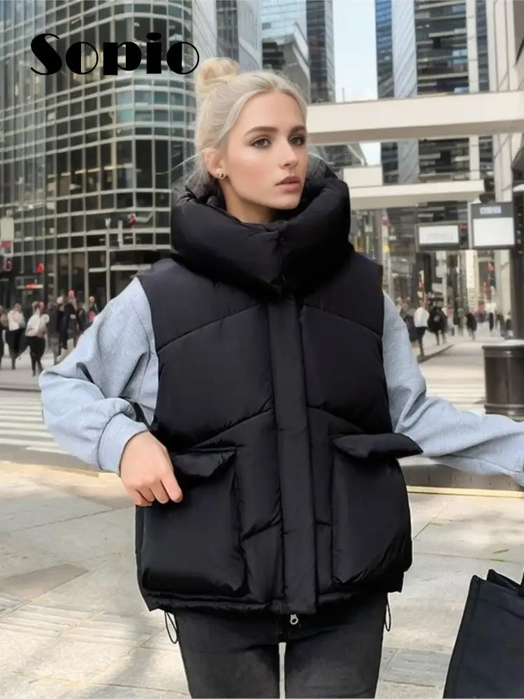 Fashion Hooded Vests Coat Women 2023 Autumn Winter With Pockets Zipper Sleeveless Turtleneck Waistcoat Loose Solid Vest Outwear
Fashion Hooded Vests Coat Women 2023 Autumn Winter With Pockets Zipper Sleeveless Turtleneck Waistcoat Loose Solid Vest Outwear