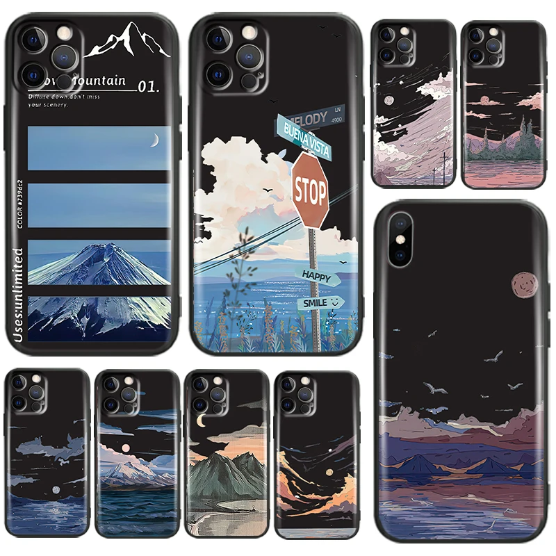 Landscape Painting For Apple iPhone 11 12 13 Pro Max 12 13 Mini X XR XS Max SE 6 6S 7 8 Plus Phone Case Back Black
Landscape Painting For Apple iPhone 11 12 13 Pro Max 12 13 Mini X XR XS Max SE 6 6S 7 8 Plus Phone Case Back Black