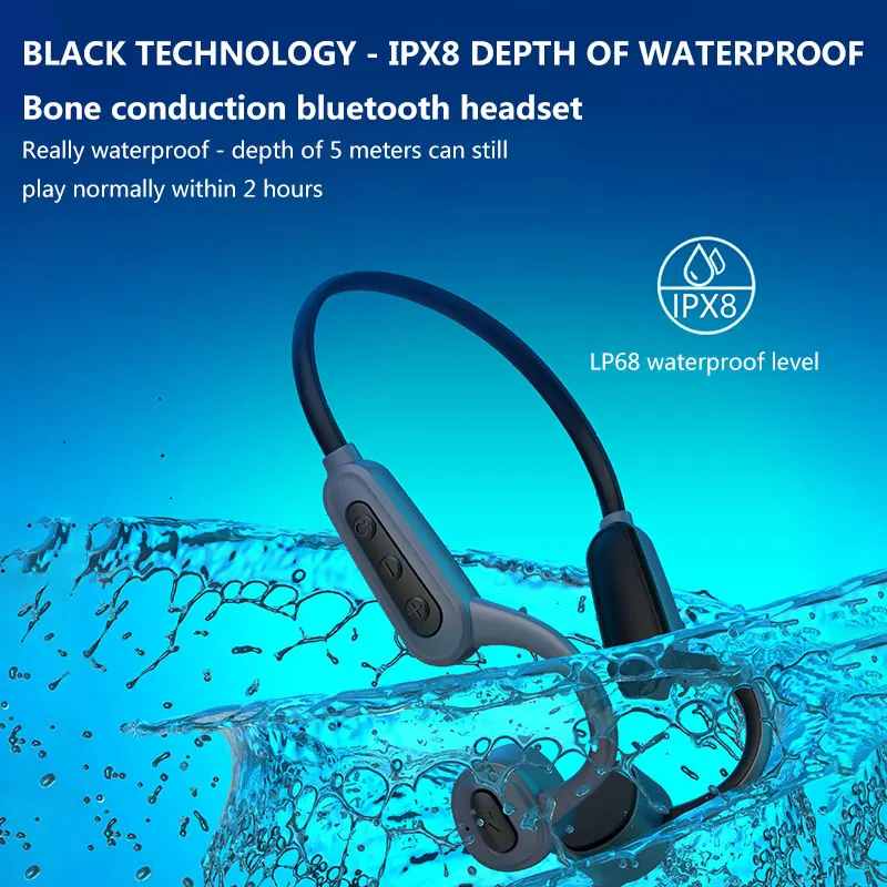 IPX8 Waterproof Bone Conduction True Wireless 16G Memory Bluetooth 5.0 Headset Stereo Sound Adjustable Aports Headphone Earphone
IPX8 Waterproof Bone Conduction True Wireless 16G Memory Bluetooth 5.0 Headset Stereo Sound Adjustable Aports Headphone Earphone