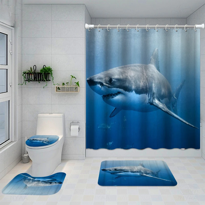 Waterproof Bathing Shower Curtain Set with 12 Hooks Toilet Covers Bath Mat for Bathroom Non-slip Rug Carpet Bathroom Accessories
Waterproof Bathing Shower Curtain Set with 12 Hooks Toilet Covers Bath Mat for Bathroom Non-slip Rug Carpet Bathroom Accessories