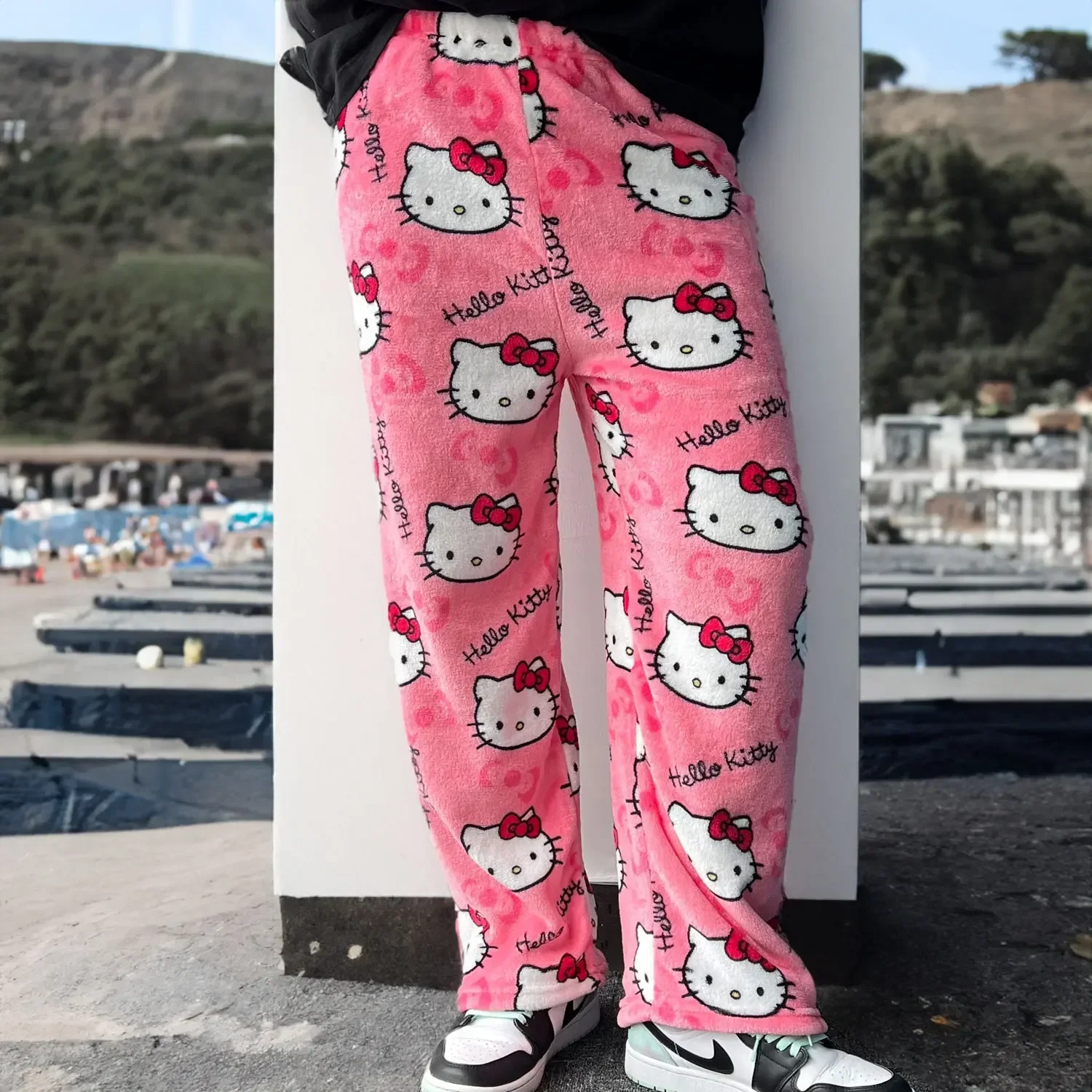 Sanrio Hello Kitty Pajamas Black Anime Flannel Women Warm Woolen Whitecartoon Casual Home Pants Autumn Fashion Trousers Gifts
Sanrio Hello Kitty Pajamas Black Anime Flannel Women Warm Woolen Whitecartoon Casual Home Pants Autumn Fashion Trousers Gifts