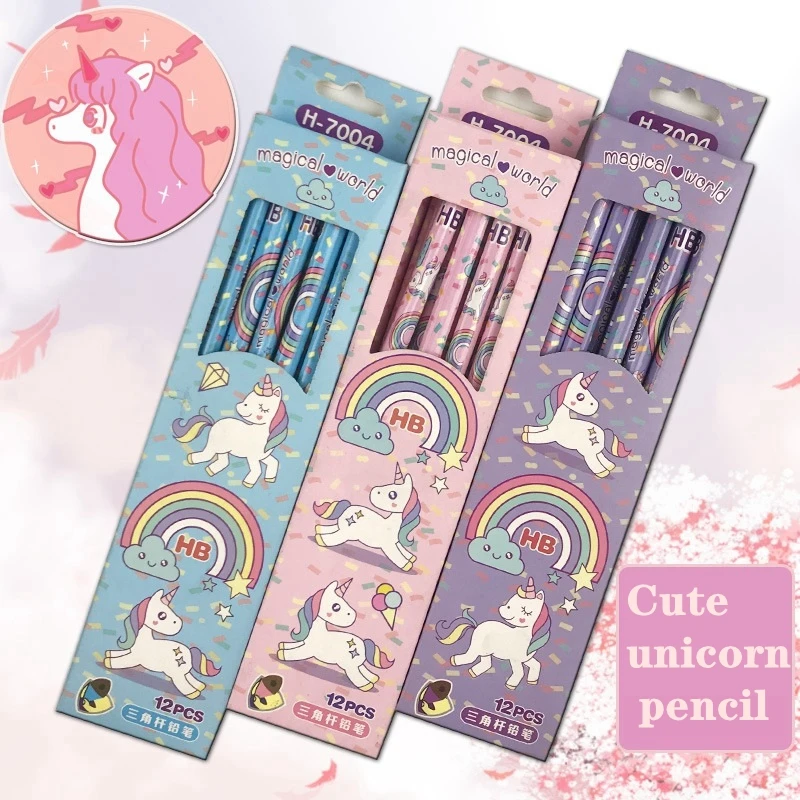 12Pcs/Set Cute Cartoon Unicorn Pencil HB Sketch Items Drawing Stationery Student School Office Supplies for Kids Gift
12Pcs/Set Cute Cartoon Unicorn Pencil HB Sketch Items Drawing Stationery Student School Office Supplies for Kids Gift