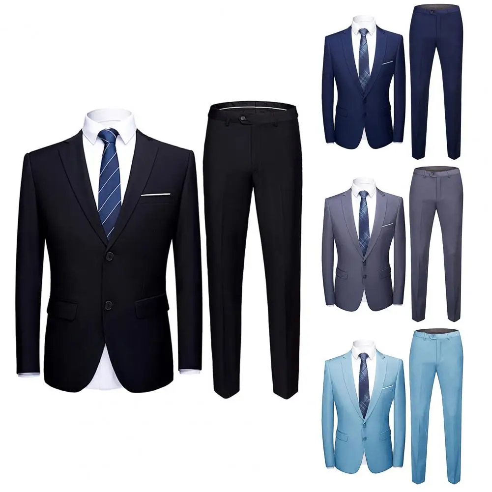 1 Set Suit Coat Trousers Lapel Cozy Fine Stitching Pure Color Single Breasted Suit Formal Suit Set for Banquet
1 Set Suit Coat Trousers Lapel Cozy Fine Stitching Pure Color Single Breasted Suit Formal Suit Set for Banquet