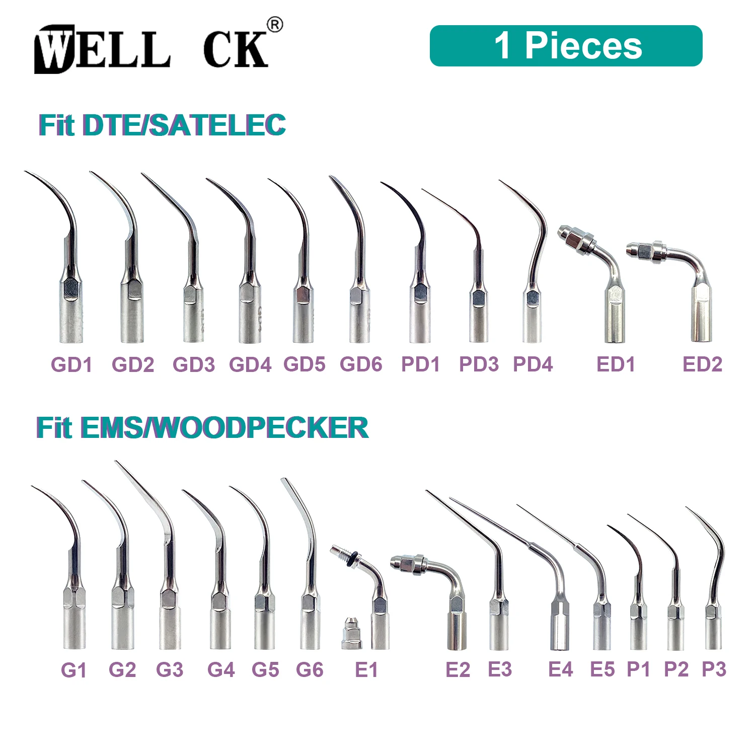 WELL CK Dental Store Dental Ultrasonic Scaler Tips Compatible With Satelec DTE WOODPECKER EMS Dentista Dental Supplies Tools
WELL CK Dental Store Dental Ultrasonic Scaler Tips Compatible With Satelec DTE WOODPECKER EMS Dentista Dental Supplies Tools