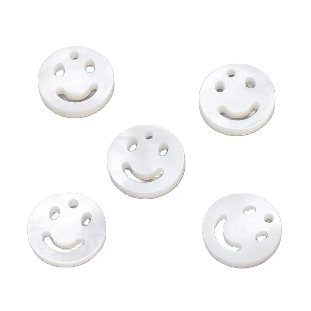 10pcs Natural White Shell Mother of Pearl Shell Charms Smile Face for Jewelry Making Necklace Earring Diameter 10mm Hole 1.5mm
10pcs Natural White Shell Mother of Pearl Shell Charms Smile Face for Jewelry Making Necklace Earring Diameter 10mm Hole 1.5mm